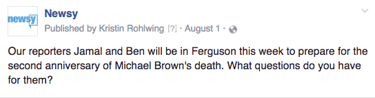 Newsy Ferguson crowdsource