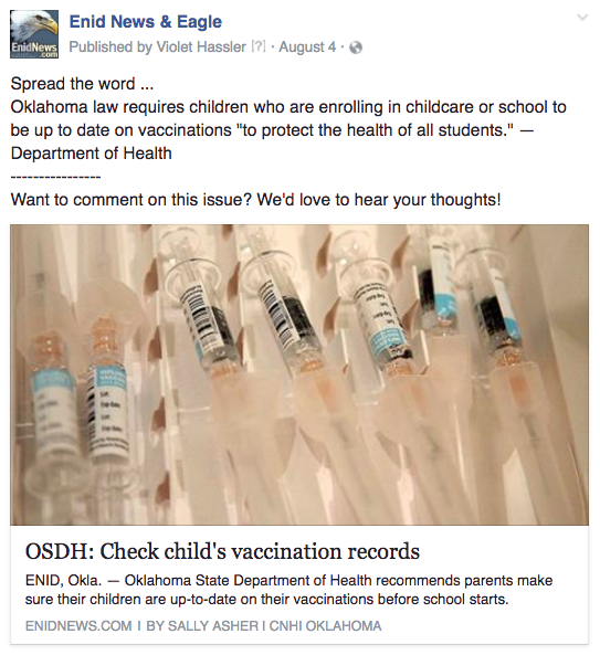 Enid vaccinations