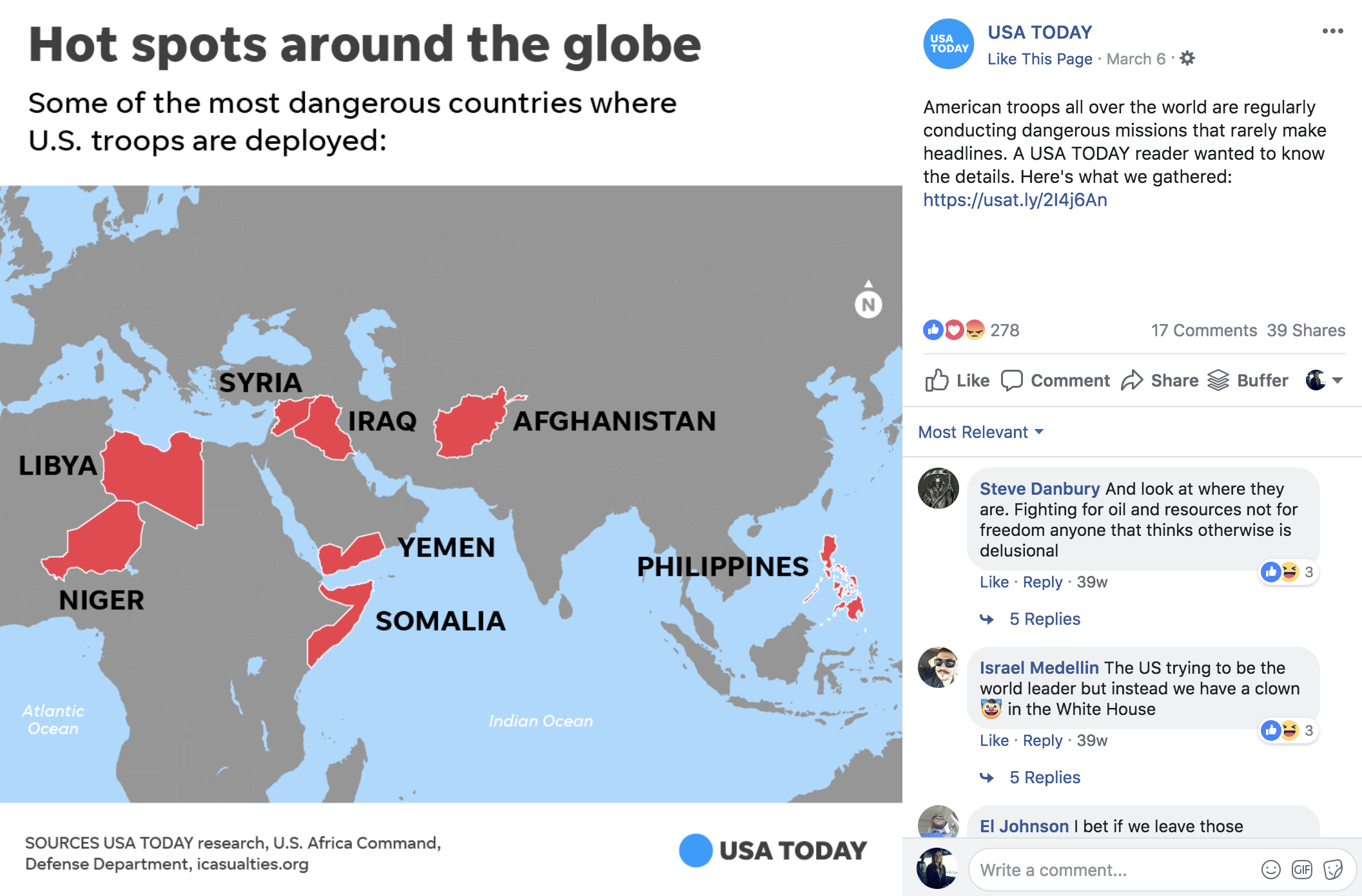 Screenshot from USA TODAY's Facebook page, highlighting how a story came together: "A USA TODAY reader wanted to know the details. Here's what we gathered"