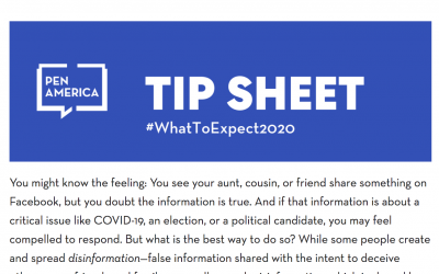 PEN tip sheet for discussing misinformation