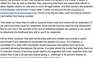 FiveThirtyEight’s disclaimer about polls