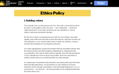 Colorado Sun ethics page