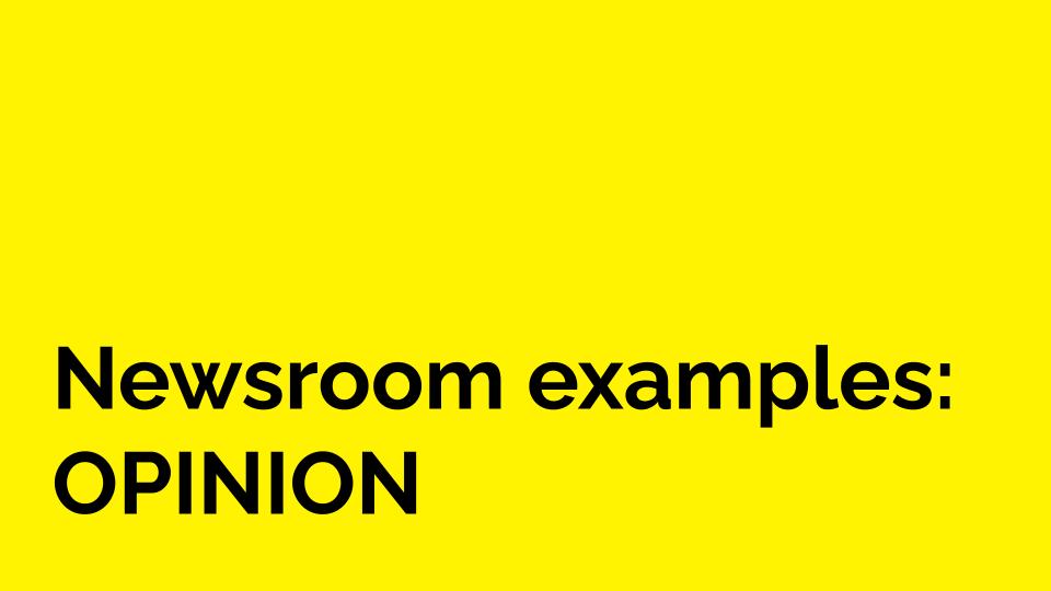 Newsroom examples: Opinon