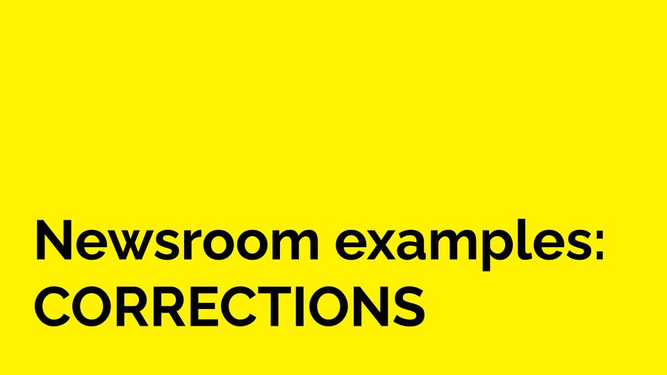 Newsroom examples: Corrections.