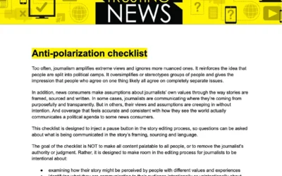 Make your reporting less polarizing with this Trusting News guide