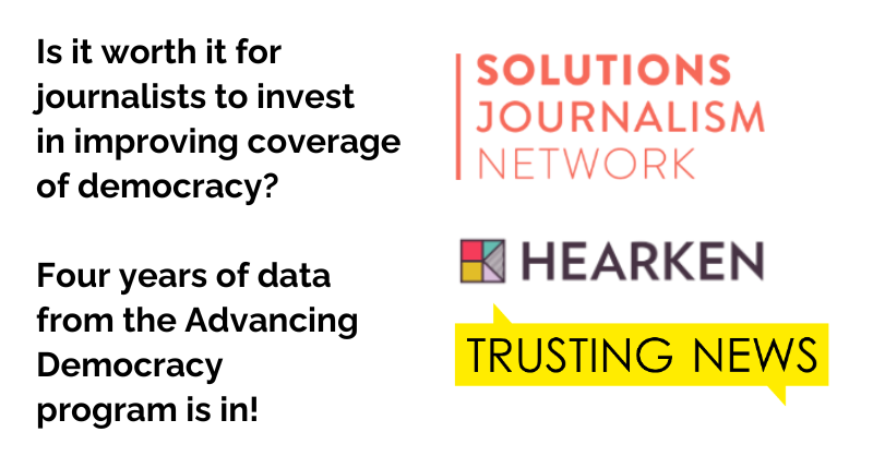 Is it worth it for journalists to invest in improving coverage of democracy? Four years of data from the Advancing Democracy program is in!